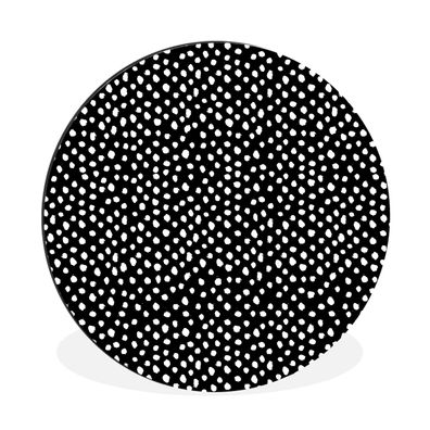 Wandbild Runde Bilder 120x120 cm Schwarz - Weiß - Muster - Polka dots