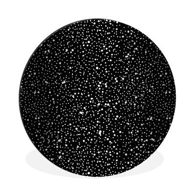Wandbild Runde Bilder 60x60 cm Schwarz - Weiß - Muster - Polka dots (Gr. 60x60 cm)