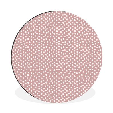 Wandbild Runde Bilder 30x30 cm Rosa - Punkte - Weiß - Muster (Gr. 30x30 cm)