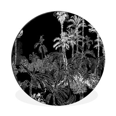 Wandbild Runde Bilder 120x120 cm Palme - Dschungel - Tropisch (Gr. 120x120 cm)