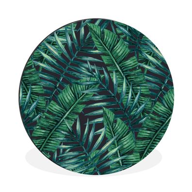 Wandbild Runde Bilder 30x30 cm Blätter - Tropisch - Dschungel - Natur (Gr. 30x30 cm)