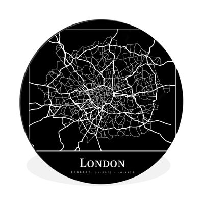 Wandbild Runde Bilder 120x120 cm Karte - Stadtplan - London (Gr. 120x120 cm)