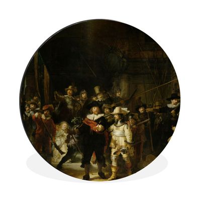 Wandbild Runde Bilder 60x60 cm Die Nachtwache - Kunst - Alte Meister - Rembrandt