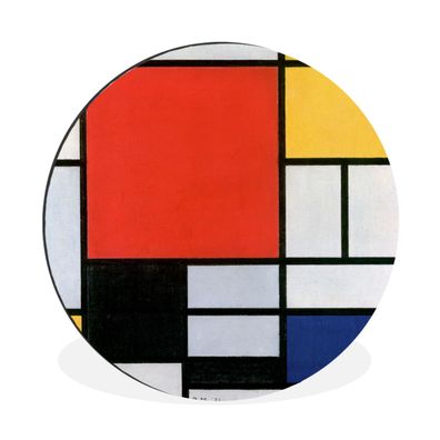 Wandbild Runde Bilder 120x120 cm Kunst - Mondrian - Alte Meister (Gr. 120x120 cm)