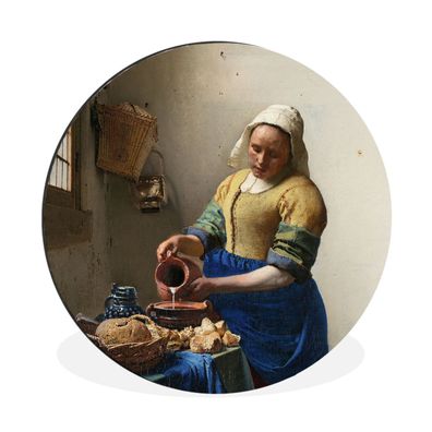 Wandbild Runde Bilder 60x60 cm Das Milchmädchen - Kunst - Alte Meister - Vermeer