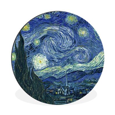 Wandbild Runde Bilder 30x30 cm Sternennacht - Gemälde - Alte Meister - Vincent van Go