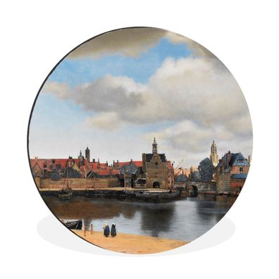 Wandbild Runde Bilder 140x140 cm Vermeer - Stadt - Alte Meister - Kunst