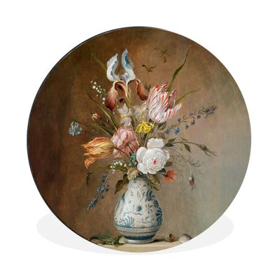 Wandbild Runde Bilder 30x30 cm Alte Meister - Blumen - Balthasar van der Ast