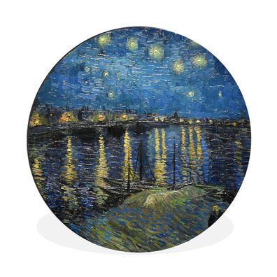 Wandbild Runde Bilder 90x90 cm Van Gogh - Brücke - Alte Meister (Gr. 90x90 cm)