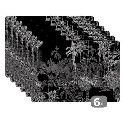 Placemats Tischset 6-teilig 45x30 cm Palme - Dschungel - Tropisch (Gr. 45x30 cm)