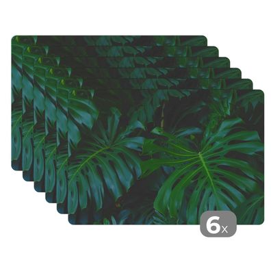 Placemats Tischset 6-teilig 45x30 cm Monstera - Blätter - Tropisch - Dschungel
