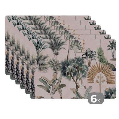 Placemats Tischset 6-teilig 45x30 cm Blätter - Monstera - Dschungel - Tropisch