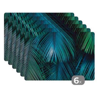 Placemats Tischset 6-teilig 45x30 cm Palmenblatt - Tropisch - Natur - Dschungel