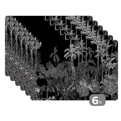 Placemats Tischset 6-teilig 45x30 cm Palme - Dschungel - Tropisch (Gr. 45x30 cm)