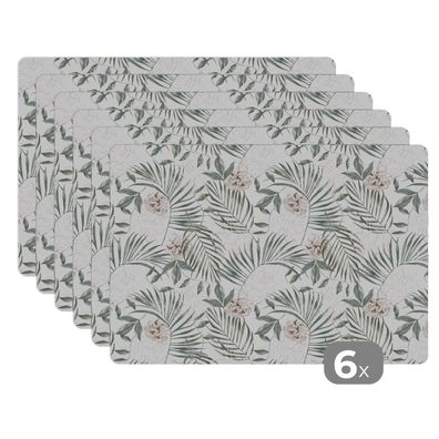 Placemats Tischset 6-teilig 45x30 cm Monstera - Palmenblatt - Dschungel - Tropisch