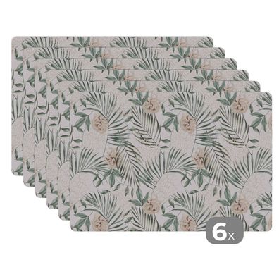 Placemats Tischset 6-teilig 45x30 cm Monstera - Palmenblatt - Dschungel - Tropisch