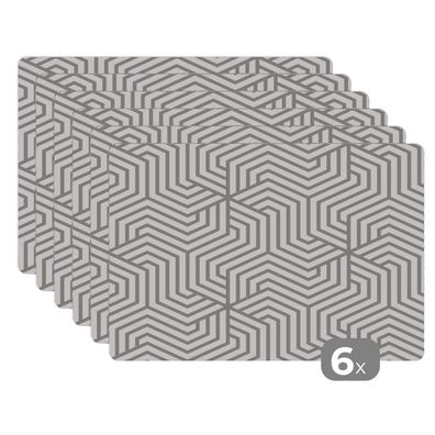 Placemats Tischset 6-teilig 45x30 cm Linie - Gestaltung - Geometrie - Muster