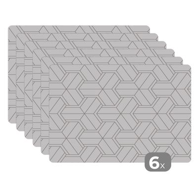 Placemats Tischset 6-teilig 45x30 cm Gestaltung - Geometrie - Muster - Linie