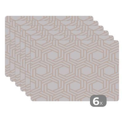 Placemats Tischset 6-teilig 45x30 cm Gestaltung - Geometrie - Muster (Gr. 45x30 cm)
