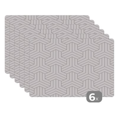Placemats Tischset 6-teilig 45x30 cm Muster - Abstrakt - Schwarz - Weiß - Geometrie