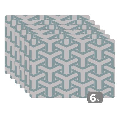 Placemats Tischset 6-teilig 45x30 cm Gestaltung - Linie - Muster (Gr. 45x30 cm)