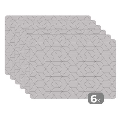 Placemats Tischset 6-teilig 45x30 cm Geometrie - Linie - Muster (Gr. 45x30 cm)