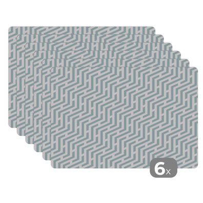 Placemats Tischset 6-teilig 45x30 cm Design - Geometrie - Muster - Grün