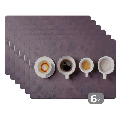 Placemats Tischset 6-teilig 45x30 cm Kaffee - Küche - Industrie (Gr. 45x30 cm)