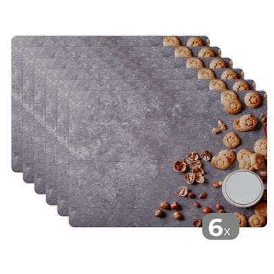 Placemats Tischset 6-teilig 45x30 cm Milch - Kekse - Nüsse - Gewürze - Herbst