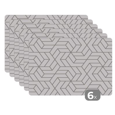 Placemats Tischset 6-teilig 45x30 cm Gestaltung - Geometrie - Muster (Gr. 45x30 cm)