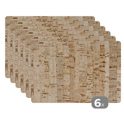 Placemats Tischset 6-teilig 45x30 cm Korkplatte - Struktur - Design (Gr. 45x30 cm)