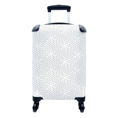 Koffer Reisekoffer - 35x55 cm Design - Linie - Muster - Schwarz - Weiß