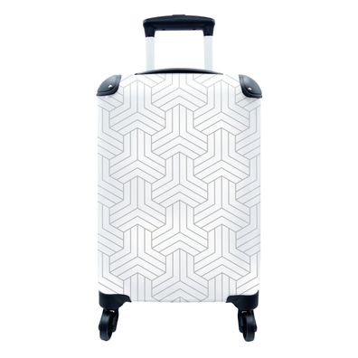 Koffer Reisekoffer - 35x55 cm Muster - Abstrakt - Schwarz - Weiß - Geometrie