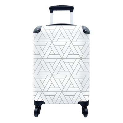 Koffer Reisekoffer - 35x55 cm Design - Linie - Muster - Schwarz - Weiß
