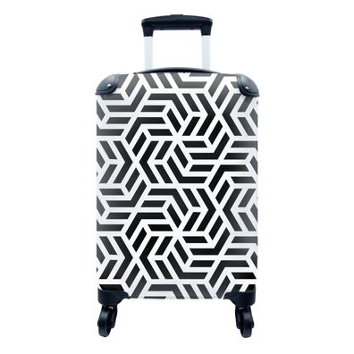 Koffer Reisekoffer - 35x55 cm Design - Geometrie - Muster - Schwarz - Weiß