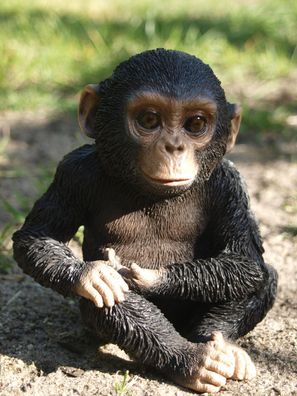 Schimpanse Deko Figur Affe Baby Gorilla wetterfest Gartenfigur HOTANT NEU