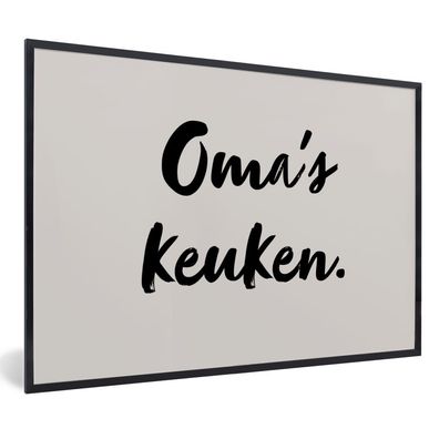 Poster Bilder - 30x20 cm Zitat - Omas Küche - Taupe (Gr. 30x20 cm)
