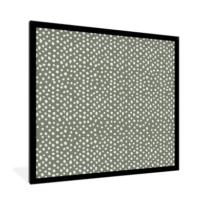 Poster Bilder - 40x40 cm Polka dots - Grün - Weiß - Muster (Gr. 40x40 cm)