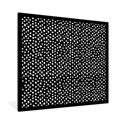 Poster Bilder - 40x40 cm Schwarz - Weiß - Muster - Polka dots (Gr. 40x40 cm)