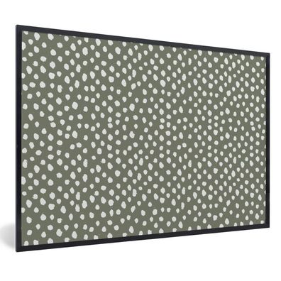 Poster Bilder - 30x20 cm Polka dots - Grün - Weiß - Muster (Gr. 30x20 cm)