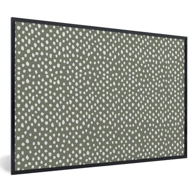 Poster Bilder - 120x80 cm Polka dots - Grün - Weiß - Muster (Gr. 120x80 cm)