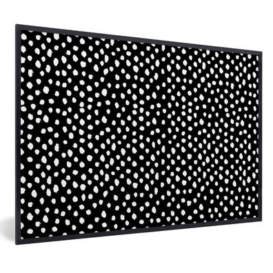 Poster Bilder - 60x40 cm Schwarz - Weiß - Muster - Polka dots (Gr. 60x40 cm)