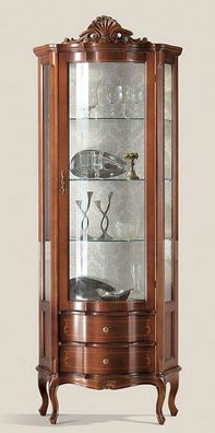Casa Padrino Luxus Barock Vitrine Braun - Prunkvoller Barock Vitrinenschrank mit Glas