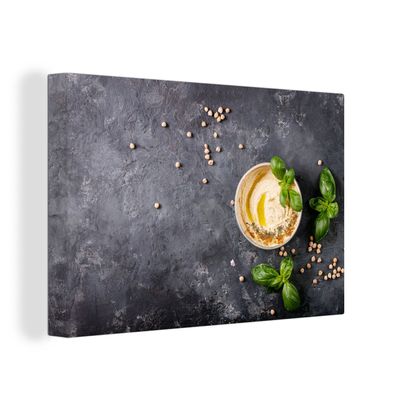 Leinwandbilder - Wanddeko 30x20 cm Dessert - Basilikum - Kräuter - Industriell