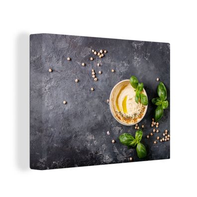 Leinwandbilder - Wanddeko 80x60 cm Dessert - Basilikum - Kräuter - Industriell