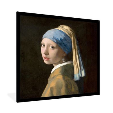 Poster Bilder - 40x40 cm Mädchen mit Perlenohrring - Gemälde - Alte Meister - Vermeer