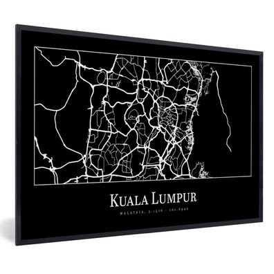 Poster Bilder - 90x60 cm Stadtplan - Kuala Lumpur - Karte (Gr. 90x60 cm)