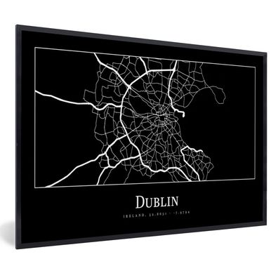Poster Bilder - 120x80 cm Stadtplan - Dublin - Karte (Gr. 120x80 cm)
