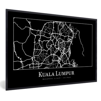 Poster Bilder - 120x80 cm Stadtplan - Kuala Lumpur - Karte (Gr. 120x80 cm)