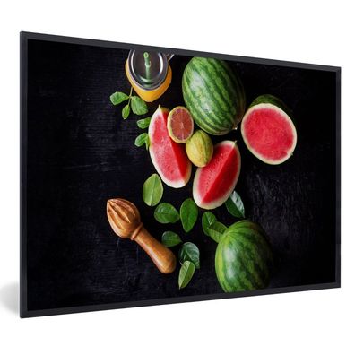 Poster Bilder - 60x40 cm Wassermelone - Smoothie - Obst - Zitronenpresse